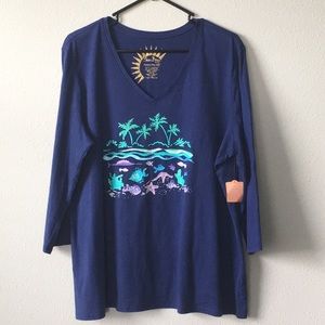 Sun Bay 100% Cotton Women’s 3/4 Sleeve Shirt XL